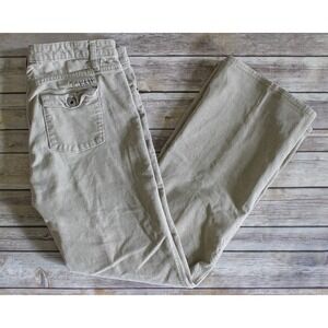Polo Jeans Co Ralph Lauren Pants Womens 10 Beige Stretch Corduroy Flap Pockets
